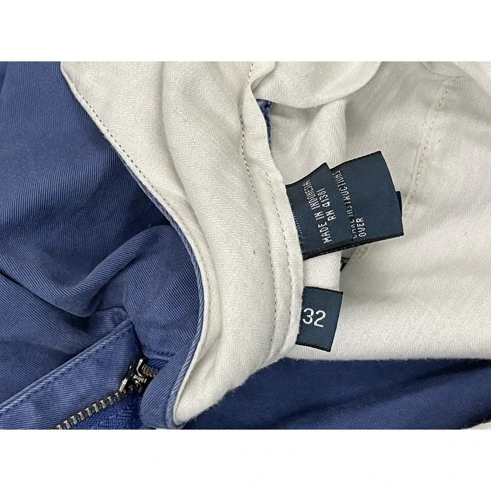 VTG Polo Ralph Lauren Shorts Men‎ 32 Flat Front Blue Chino Y2K Preppy Classic